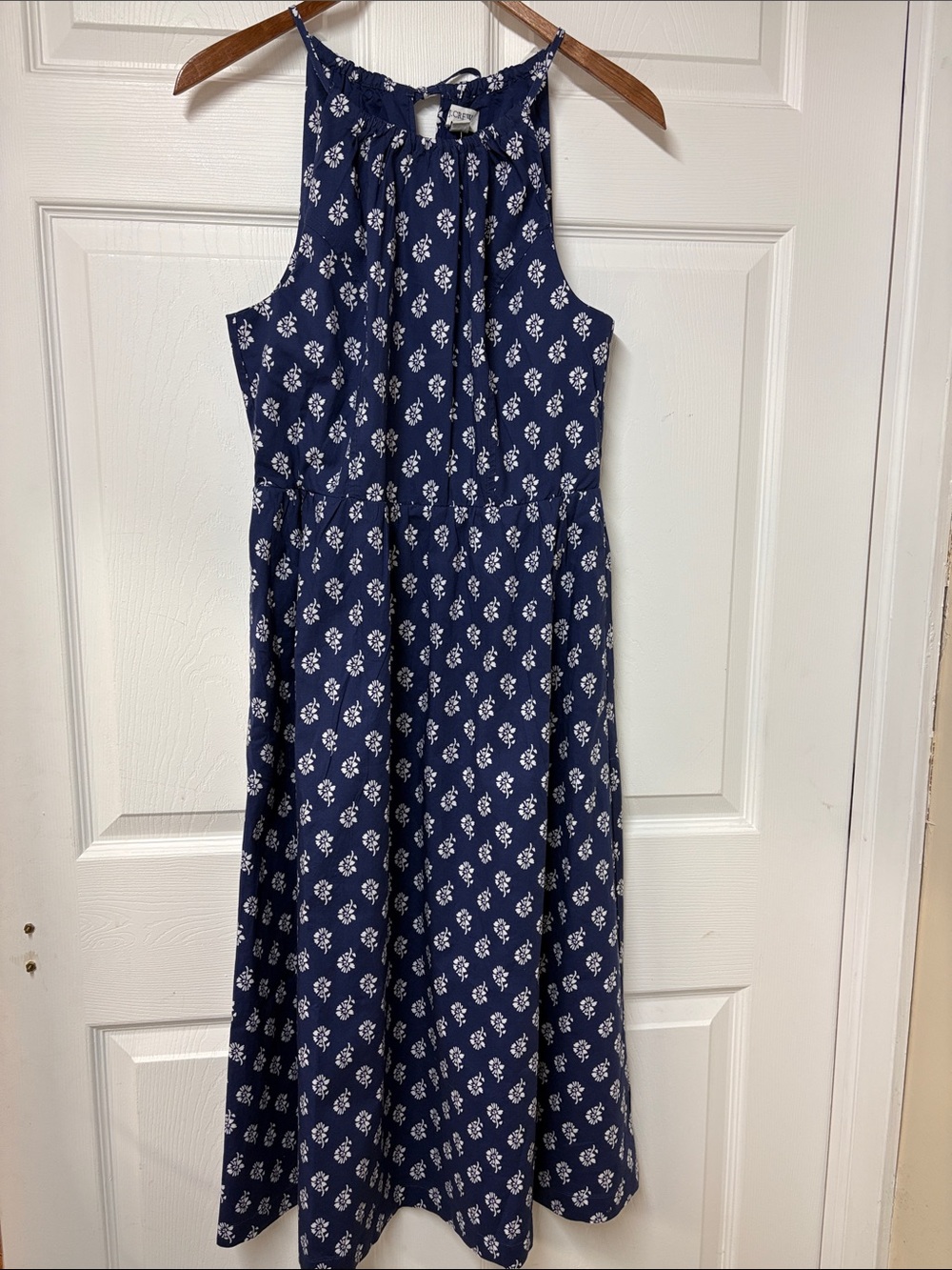 NWT J. Crew Blue & White Floral Summer Poplin Halter Dress - Size 6